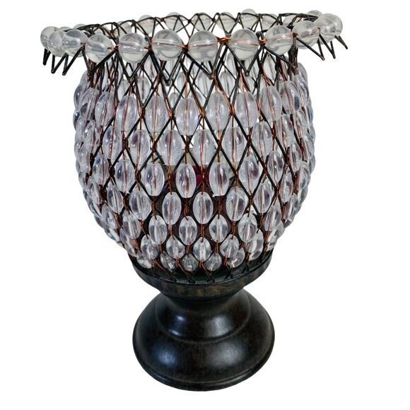 Home Interiors Beaded Wire Candle Holder Pedestal Base Glass Beads Home Decor - Picture 6 of 11